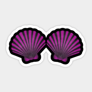Purple Violet Mermaid Shell Bra - Mermaid Sea Shell Bra Costume Tops Sticker